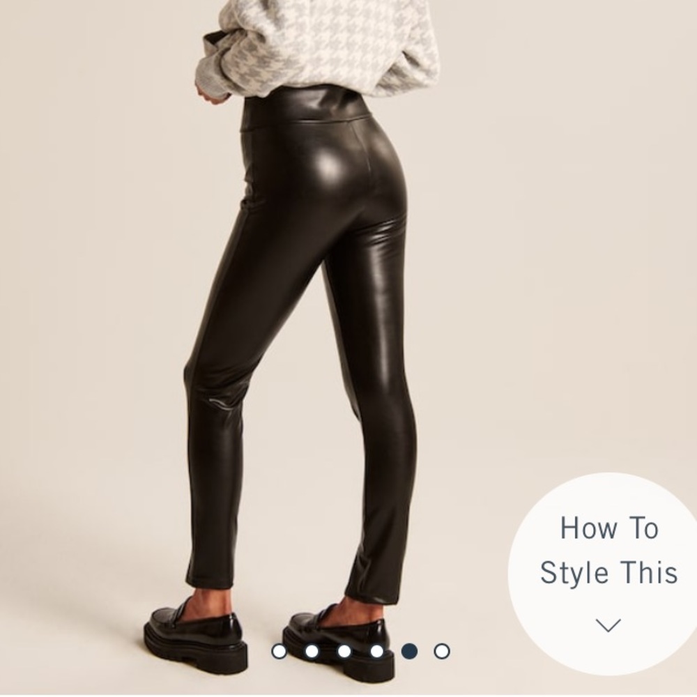 NWT Abercrombie and Fitch Leather Ankle Zip Leggings